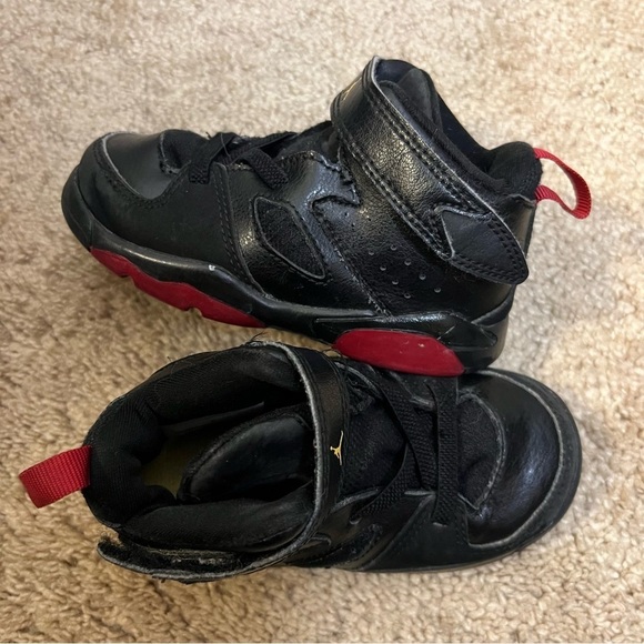 NIKE JORDAN FLIGHT CLUB 91 555330-067 SHOES SIZE 7C TODDLER BLACK RED SNEAKERS - Picture 2 of 12